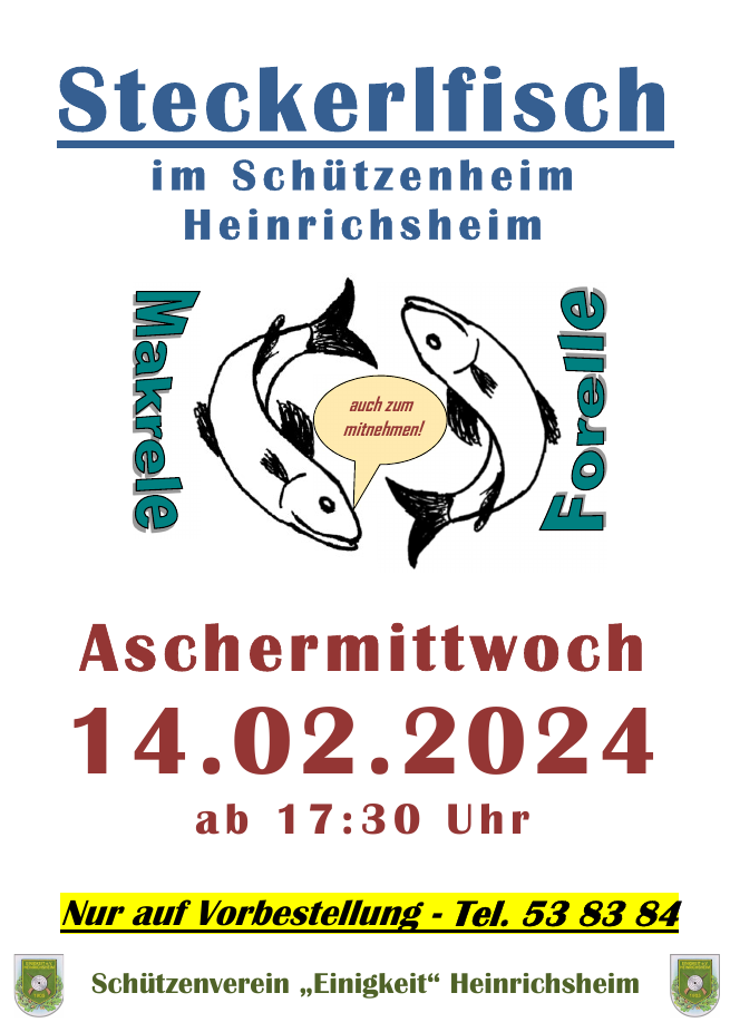 Plakat Steckerlfisch Aschermittwoch 2024