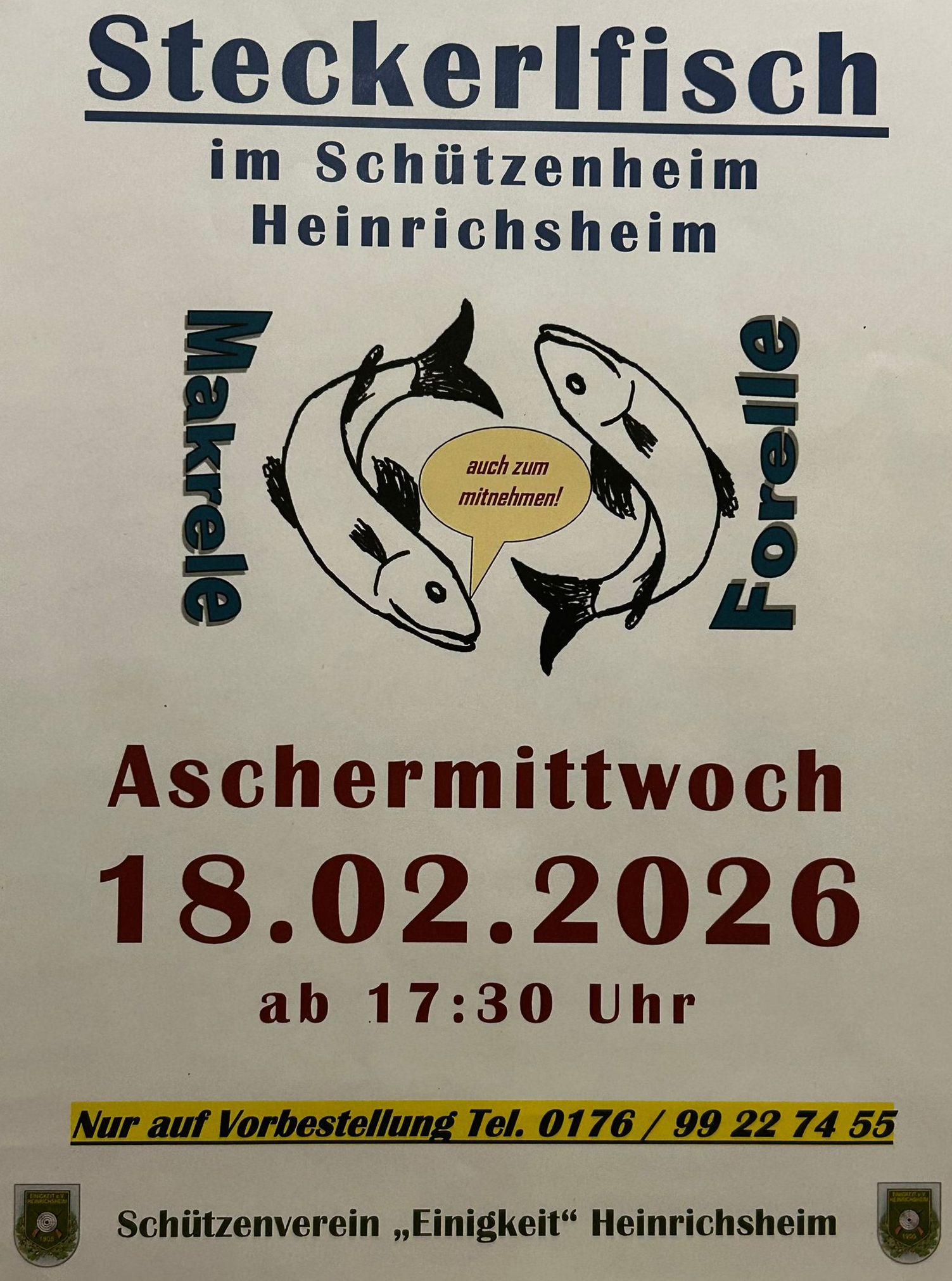 Plakat Steckerlfisch Aschermittwoch 2026