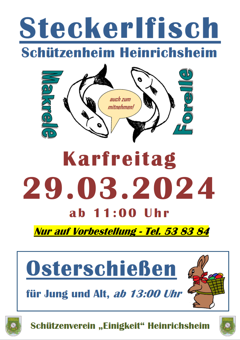 Plakat Steckerlfisch Karfreitag 2024