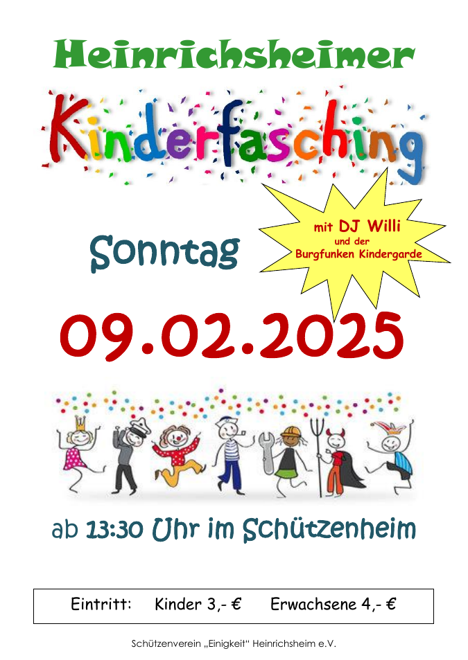 Plakat Kinderfasching 2025